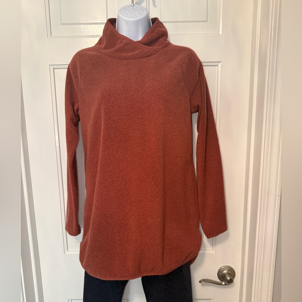Tek Gear Essential Gear Fleece Tunic Pullover Size S Rust Orange